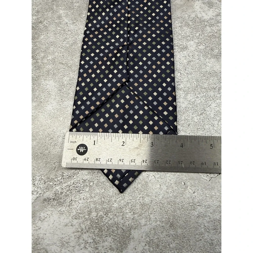 Beau Brummel Silk Tie Mens One Size Blue Geometric Pointed Made In China Necktie